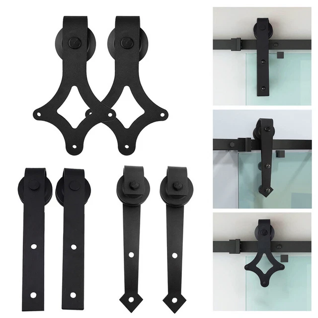 Schiebetürsystem Schiebetürbeschlag 183/ 200 cm Laufschiene Holztür Set Stahl