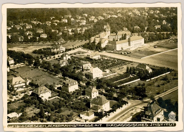 Ansichtskarte Dresden Luftbild Walter Hahn Südvorstadt Ackermannstrasse - Rar!
