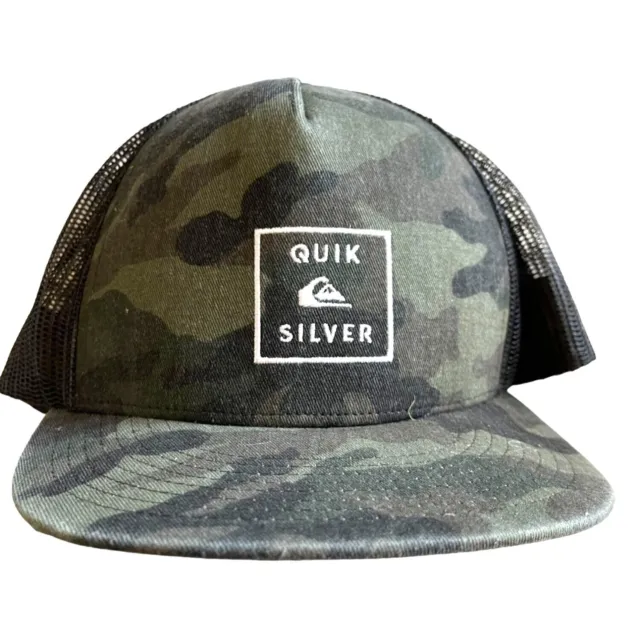 Quik Silver Cap Hat Adjustable Back Green Camouflage One Size Fits Most