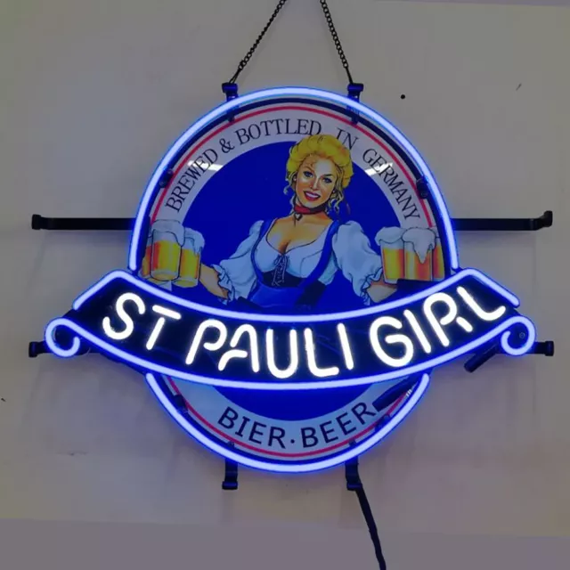 St Pauli Girl Beer Neon Sign For Home Bar Pub Store Club Pub Man Cave Wall Decor