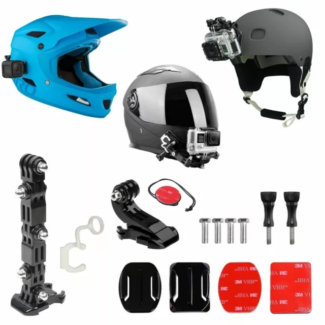 Gopro Helmet Mount Kit. Front / Side 9 in 1 Quick Clip. Suits Gopro + ActionCams