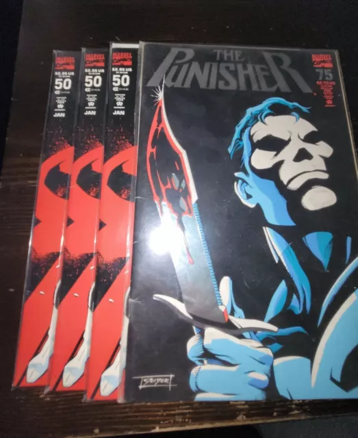Marvel The punisher comic book lot 4 books VF NM  Backed and bagged.