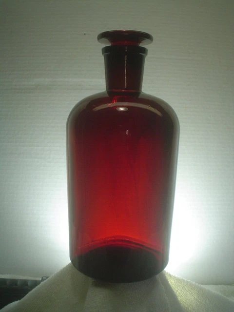 Rare ruby Pyrex LABORATORY GLASS Jar