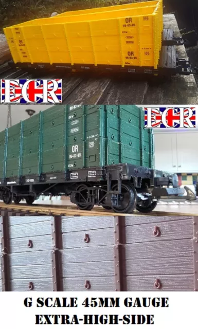 NEW G SCALE 45mm GAUGE EXTRA HIGH SIDE CARGO FREIGHT ROLLING TRUCK RAILWAY TRAIN