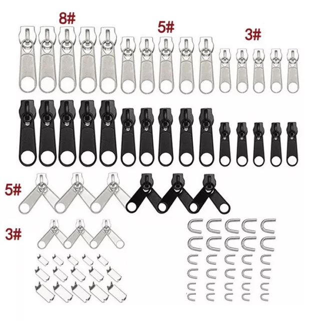 84 Teilig Reißverschluss Reparatur Set Zipper Schieber Reparaturset