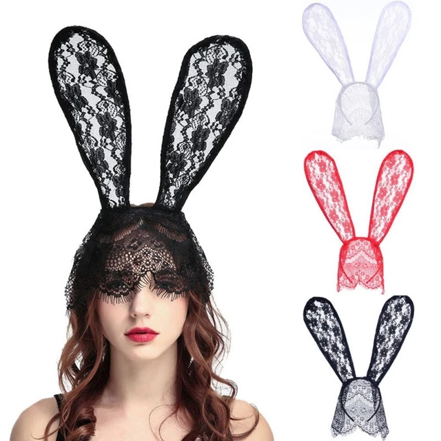 Fascia in pizzo accessorio capelli coniglio orecchio coniglio orecchie velo maschera maschera occhi