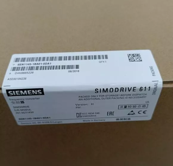 New Siemens 6SN1 145-1BA01-0DA1 6SN1145-1BA01-0DA1 INFEED/REGENERATIVE MODULE