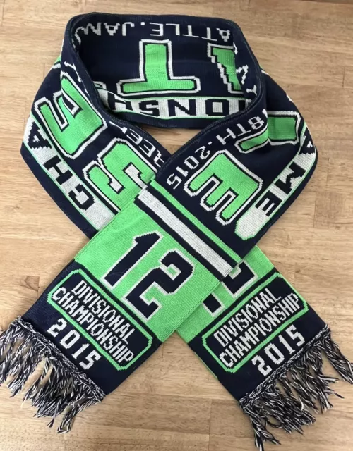 Seattle Seahawks NFL Divisional Championship Scarf Game 1-18-2015 NEW 2 Sided