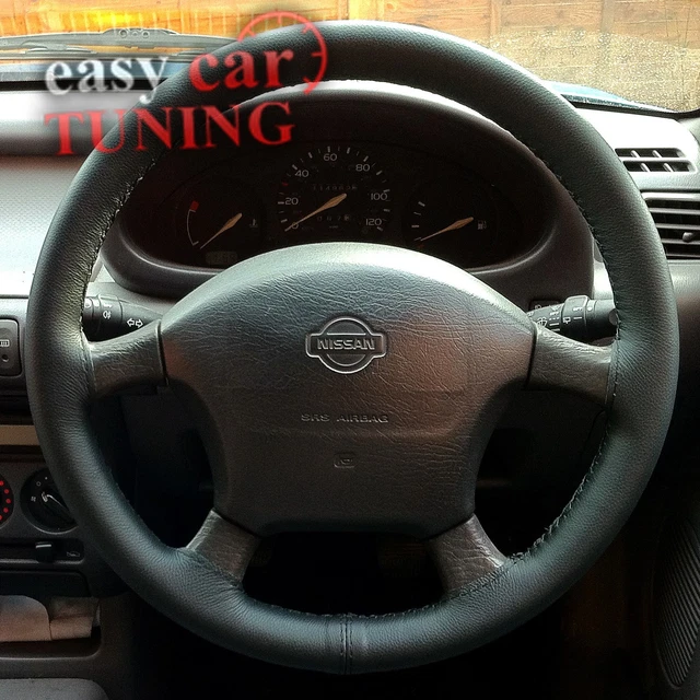 FOR NISSAN MICRA K11 1992 2002 Black Real Genuine Leather Steering
