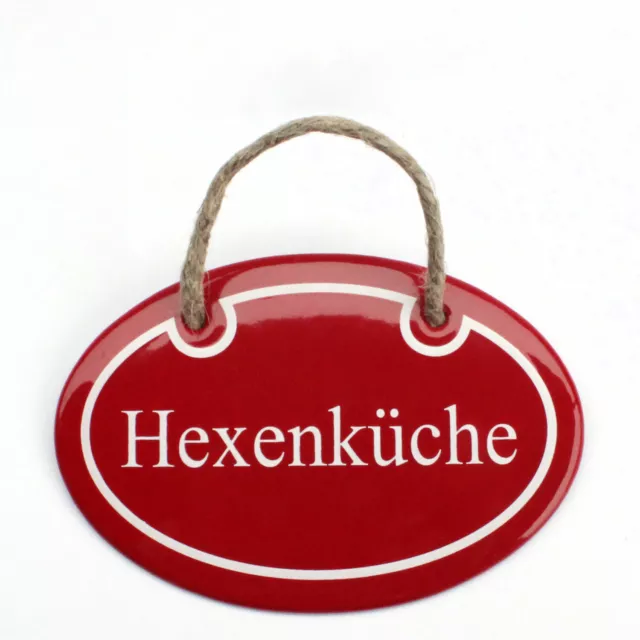 Emailleschild Türschild Email Metallschild "Hexenküche" Spaßschild Küchenschild