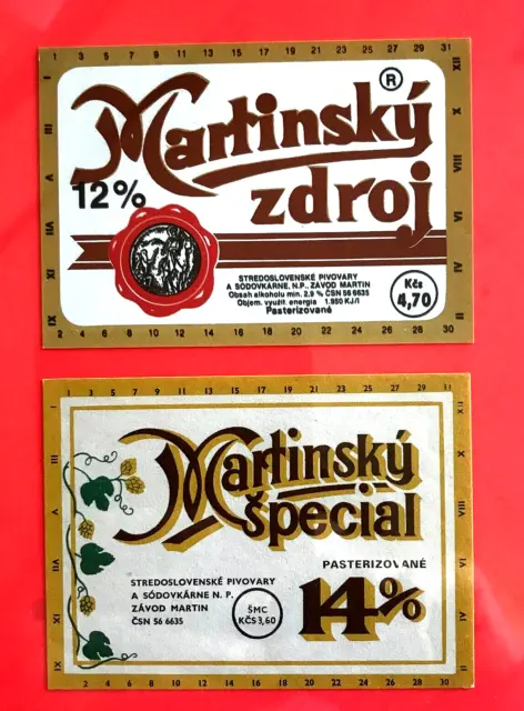 2 x alte Bieretiketten - Beerlabel , MATINSKY , Brauerei Martin , Slowakei #357#