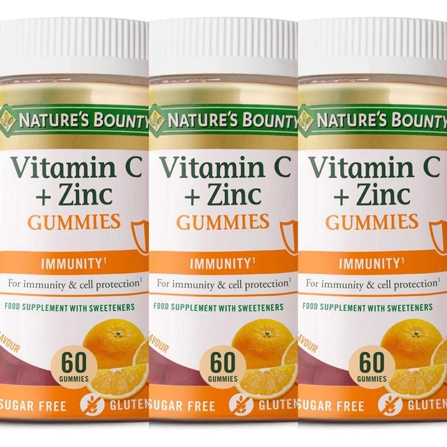 NATURE'S BOUNTY VITAMIN C & Zinc Gummies Pack 180 3 Month Supply