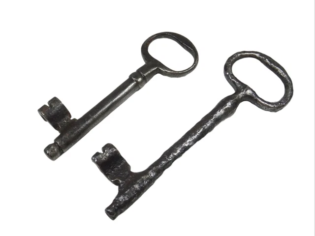 Skeleton Old Keys Made 18Th Century,Wrought Iron,Rustic,Hand Forged Antique 2