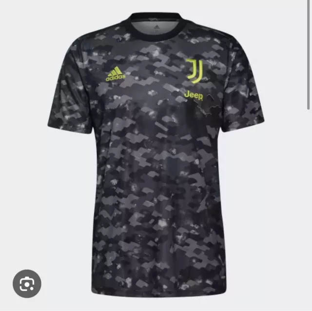 Adidas Juventus FC Mens Workout Shirt Pre Match Jersey Black Size 2XL GR2934