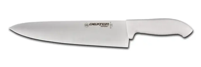 Dexter Russell Sofgrip 10" Chef Knife w/ White Soft Rubber Grip Handle