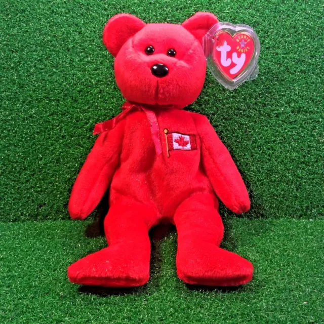 NEW Ty Beanie Baby Pierre The Bear Retired Canadian Teddy - MWMT - FREE Shipping 2
