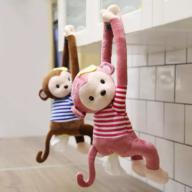 Tissue Box Cartoon Hanging Holder Car Paper Cute Monkey Napkin Cover Decor