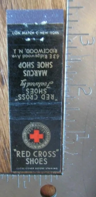 Ridgewood, New Jersey: Red Cross Shoes At Marcus (1934-43 Midget Matchbook) -F18