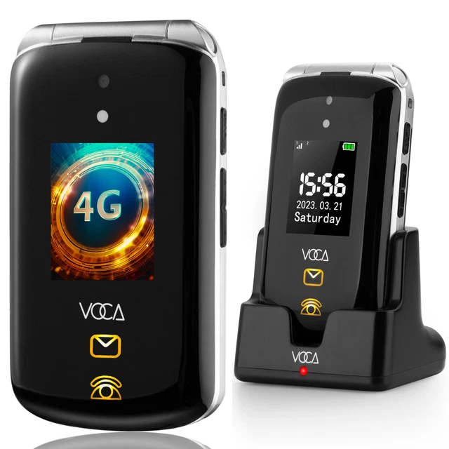 VOCA BIG BUTTON Flip Phone for Seniors, Unlocked 4G LTE, Loud Volume