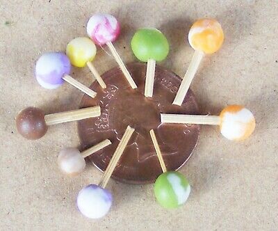 Lollipops 5 Rond Assortiment Lollipops Tumdee 1:12 Échelle Poupées Maison Miniature Sucré 