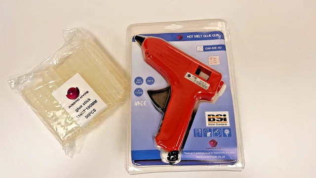 Pistola de pegamento fundido caliente tamaño completo 40w con 50 palos de pegamento GRATIS - un total de 52 palos