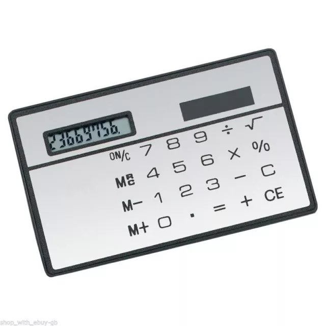 1PC 8 Digits Ultra Thin Mini Slim Card Solar Power Pocket Calculator Handheld