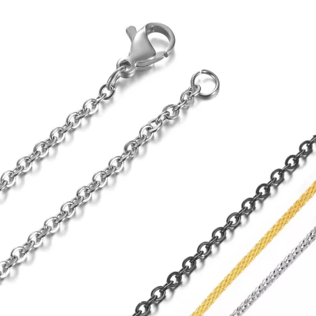 Silver Rose Gold Black Stainless Steel Box Cable Snake Bead Chain Necklace