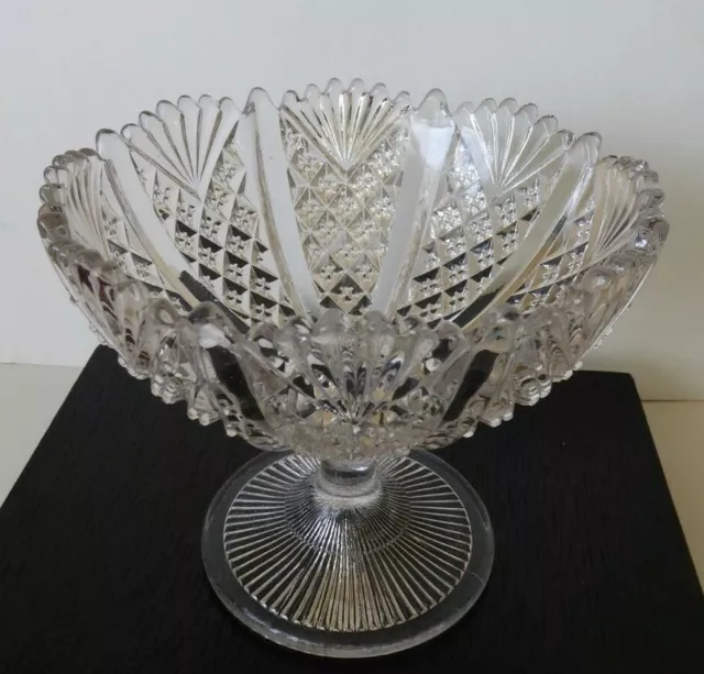 Antique Victorian Brilliant Cut Crystal Pedestal Bowl