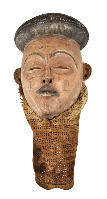 Chokwe Mask Mwana Pwo with Headdress Congo