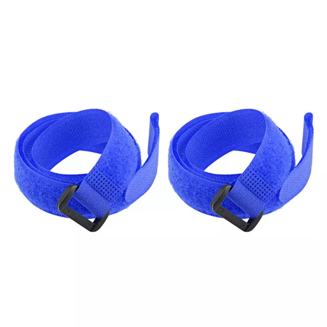2pcs Hook and Loop Straps, 3/4-inch x 28-inch Securing Straps Cable Tie (Blue)