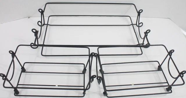 Temptation Black Metal Serving Rack Server Holder for 9x13 4x8 pan dish Set of 3