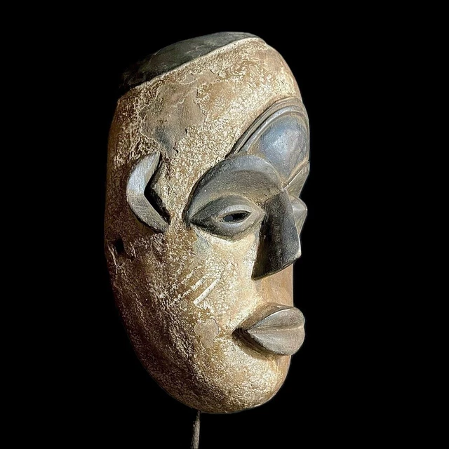Masque Tribal Ancien En Bois Sculpté - Artisanat Traditionnel