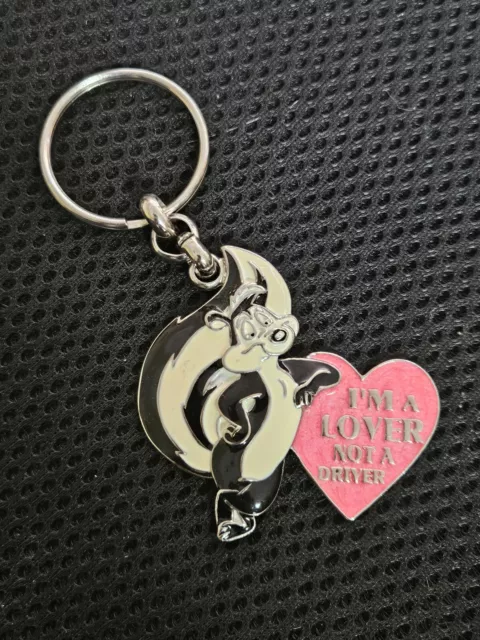 Pepe Le Pew Skunk Keychain I'm A Lover Not A Driver Warner Brothers 2000 Korea