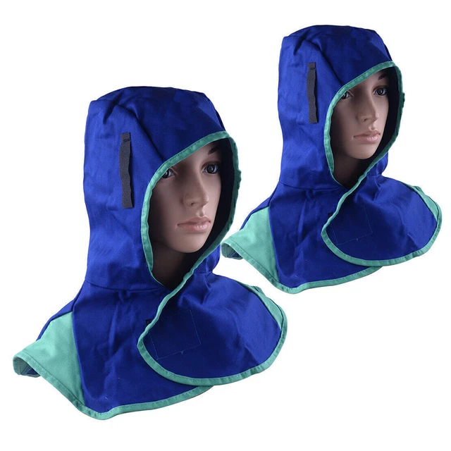 RIVERWELD Schweißerhaube Flammhemmend - Blaue Schutzhaube Für Schweißhelm