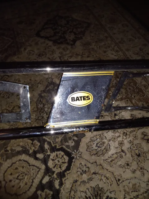 Bates NOS 1970's Motorcycle WRAPE-AROUND Saddle Bags Chrome Guards VINTAGE BATES