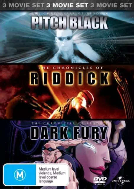 Pitch Black / The Chronicles of Riddick / Dark Fury DVD (PAL, 2009, 3 Disc)