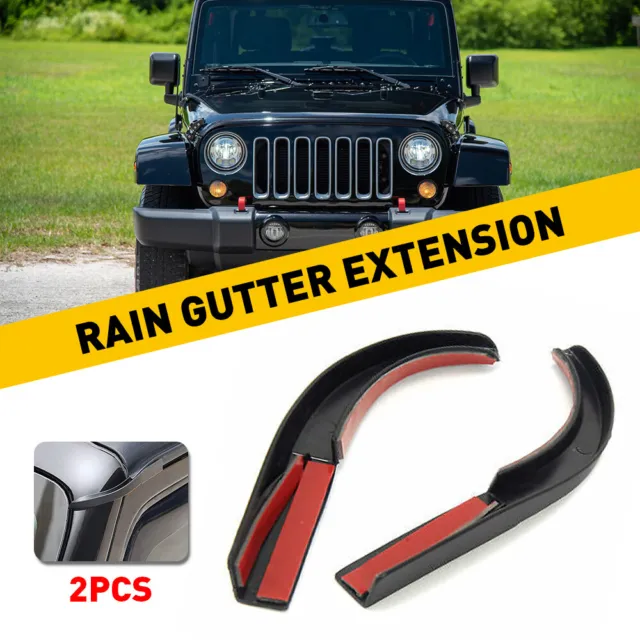 Water Rain Gutter Extension Channel Kit For Jeep Wrangler JL 2018 2019 2020 2021