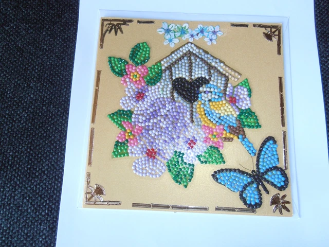 Diamond-Painting Grußkarte Vogelhaus Handarbeit Aktionspreis 4,00€