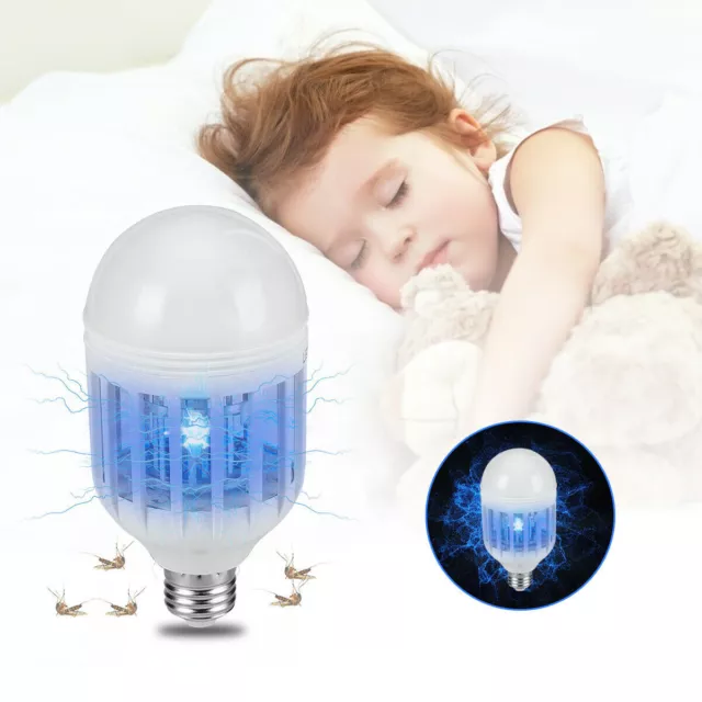 Bug Zapper Light Bulb Mosquito Lamp Fly Trap Killer Indoor Outdoor Insect E26 E2