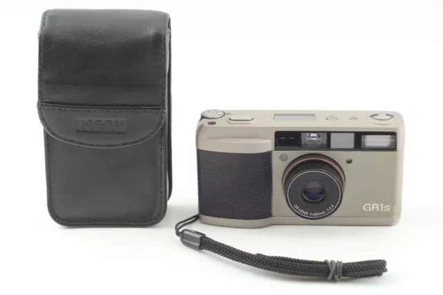 LCD Works [Near MINT w/ Case] Ricoh GR1s Silver 35mm Film Camera From JAPAN