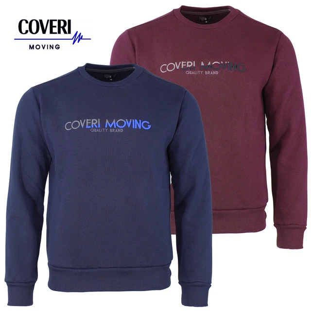 Felpa invernale girocollo uomo COVERI MOVING blu e bordeaux M L XL XXL 3XL
