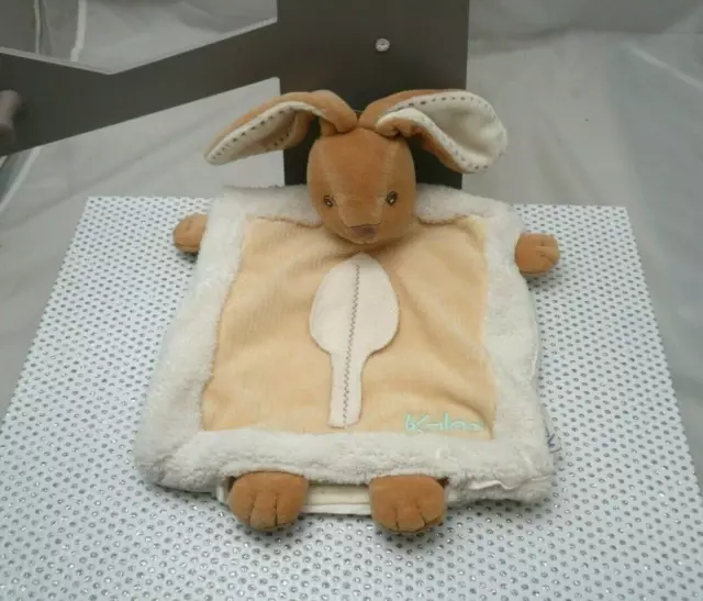 Kaloo doudou lapin arbre marionnette beige écru jaune neuf