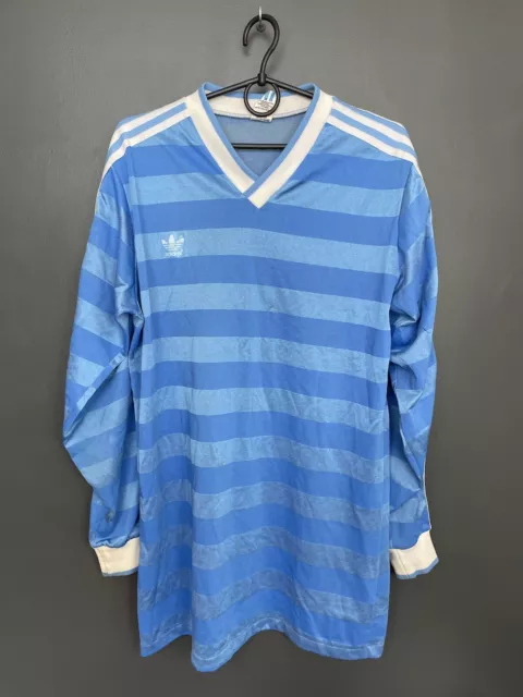 Vintage Adidas Template 1980'S 1990'S Football Long Sleeve Blue Shirt Size L