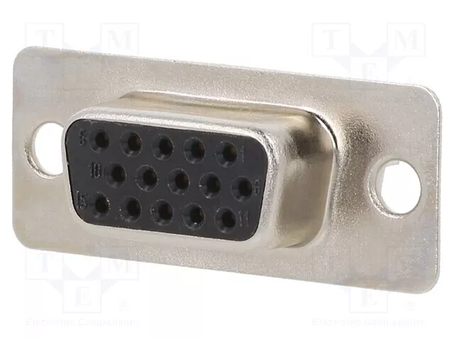 Female Pin: 15 Soldering Connector Straight D-Sub for Front Plates