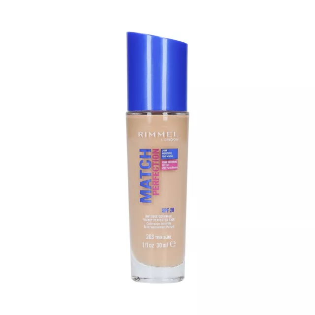 RIMMEL MATCH PERFECTION Deckende Foundation SPF20 203 True Beige 30ml