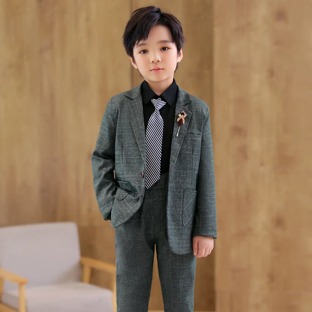Abiti da ragazzo pezzo abito da sposa pagina bambini ballo festa blu navy rosso 2-11 anni nuovo 12