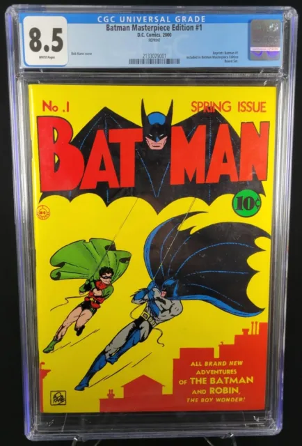 Batman #1 Cgc 8.5 Bob Kane & Jerry Robinson Art Masterpiece Edition Reprint 2000
