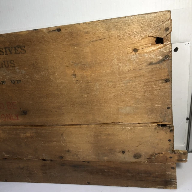 DUPONT Explosive Dynamite Box Vintage Dovetail Wood Crate Authentic Big Read 6