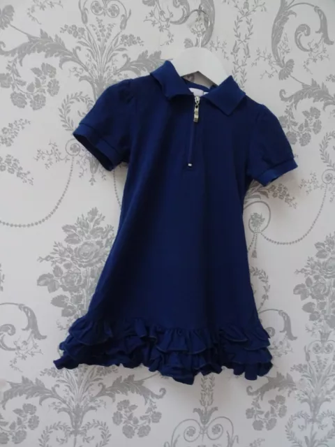 PEBBLES BOUTIQUE girls navy polo dress AGE 7 - 8 YEARS EXCELLENT