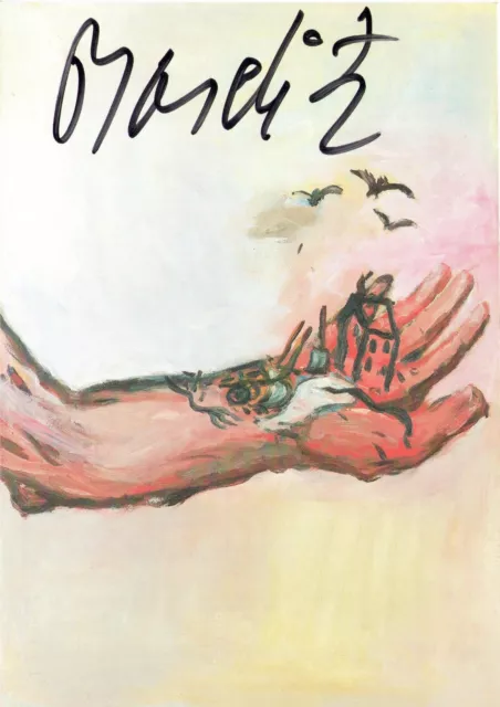 GEORG BASELITZ "Die Hand Gottes" - HAND-SIGNIERTE Klapp-Kunstpostkarte